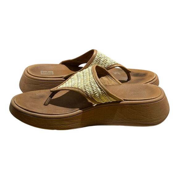 FitFlop Pietra Woven Platform Sandals Tan Women's Size 7 Comfort Orthotic Sandal - Picture 6 of 7
